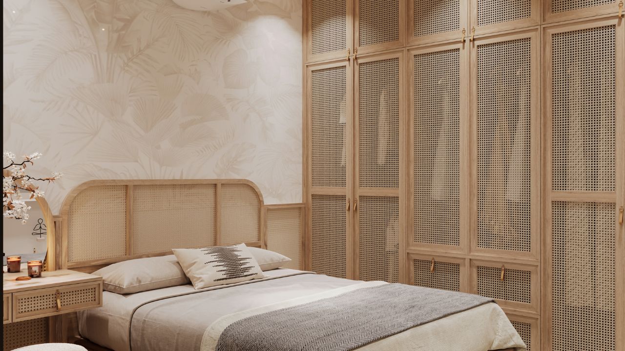 Dormitorio estilo Japandi moderno
