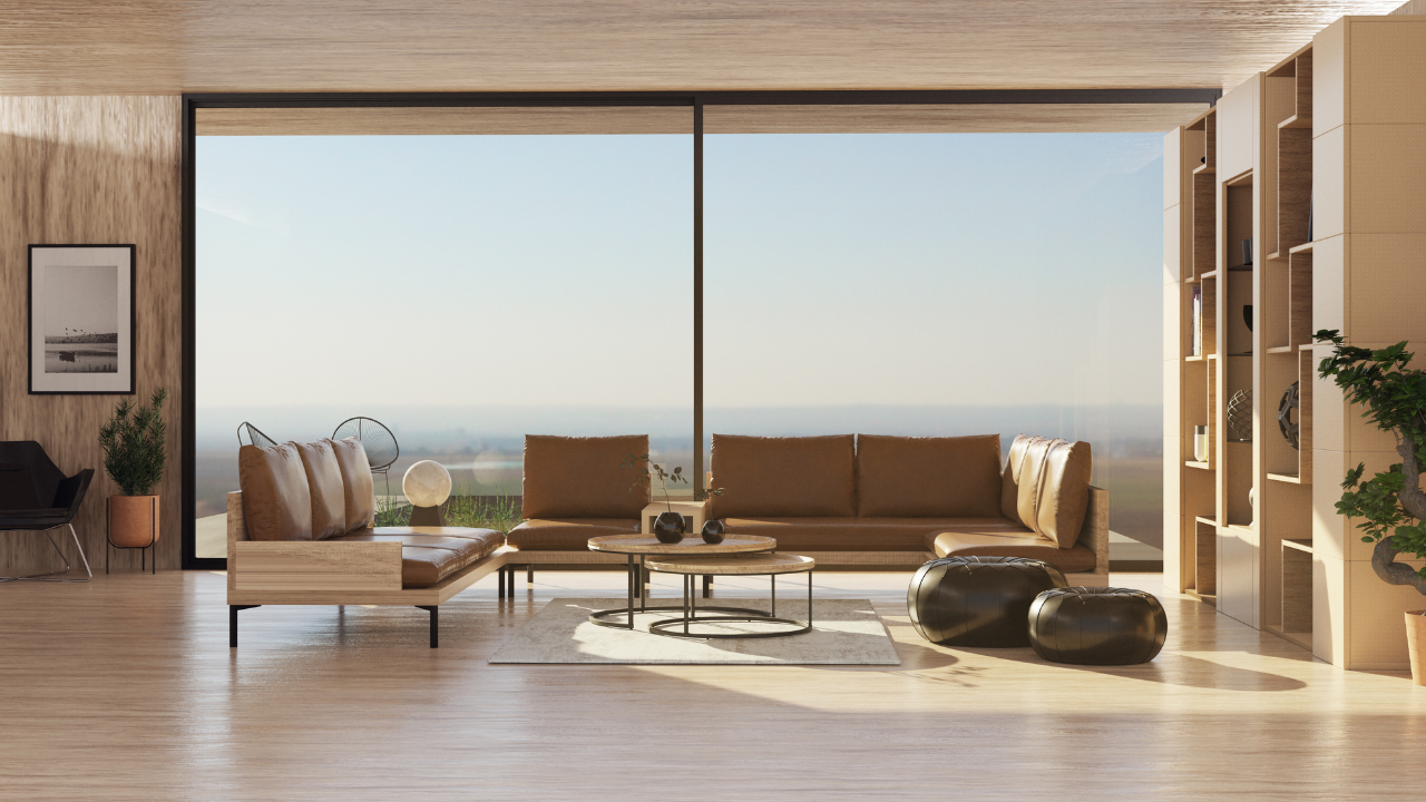 Salón con decoración estilo escandinavo